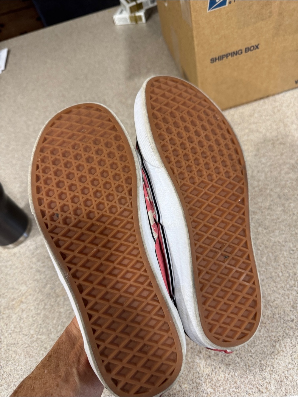 Vans  Pink Checkerboard Lace-Up Canvas Sneakers - Picture 3 of 4